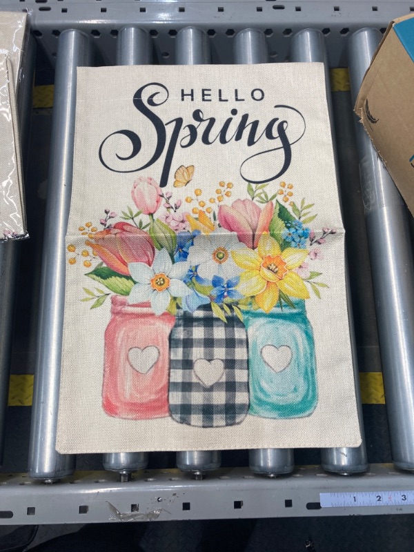 Photo 2 of 12x18HELLO SPRING garden flag 12X18 double sided 