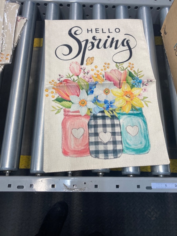 Photo 2 of 12x18inch HELLO SPRING garden flag  double sided 