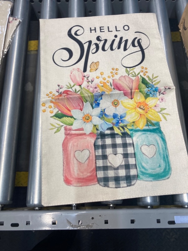 Photo 2 of 12x18inch HELLO SPRING garden flag  double sided 