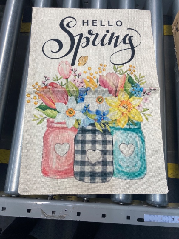 Photo 2 of 12x18inch HELLO SPRING garden flag  double sided 