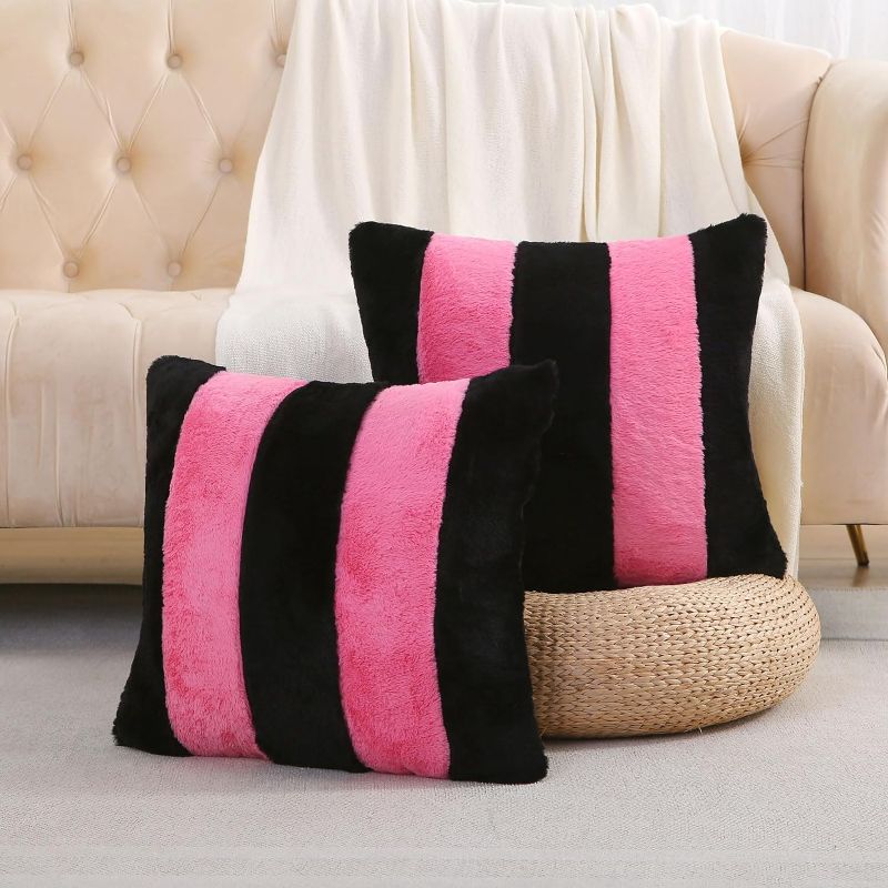 Photo 1 of 22x22 black and pink throw pillow 22x22