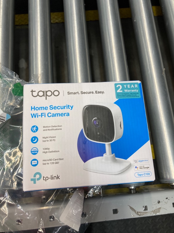 Photo 1 of TP-Link Tapo 1080P Indoor Security Camera for Baby Monitor, Dog Camera w/ Motion Detection, 2-Way Audio Siren, Night Vision, Cloud & SD Card Storage, Works w/ Alexa & Google Home (Tapo C100) 1080P 1-Pack