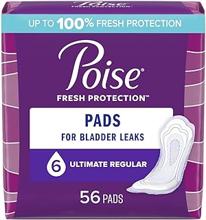 Photo 1 of Poise Incontinence Pads & Postpartum Incontinence Pads, 6 Drop Ultimate Absorbency, Regular Length, 56 Count, Packaging May Vary
