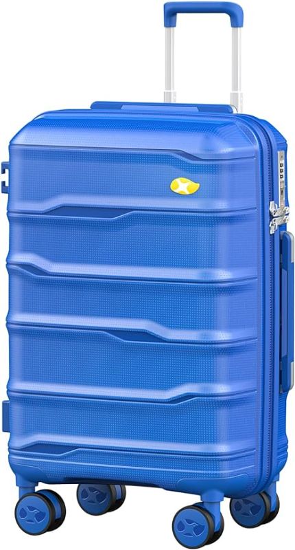 Photo 1 of Carry On Luggage 22x14x9 Airline Approved, Hard Shell Suitcase with Spinner Wheels, PP Lightweight Luggages with TSA Lock, Carry-On Suitcases 20 Inch, Blue
