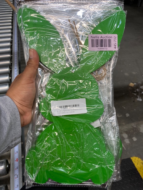 Photo 1 of Easter Bunny Wooden Sign Easter Door Sign with String Easter Decorations Bunny Door Hanger Easter Wall Hanging Easter Bunny Banner Easter Rabbit Decor Easter Party Supplies (Green) 7 PACK SPECIAL