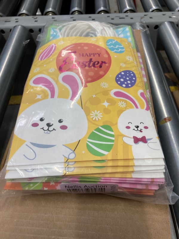 Photo 2 of Capoda 30 Pcs Easter Gift Bags with 30 Pcs Tissue Paper Easter Kraft Paper Bags Easter Treat Bags with Handle Easter Bunny Egg Hunt Candy Bags for Kids Easter Spring Party Favor Party Gift Wrapping