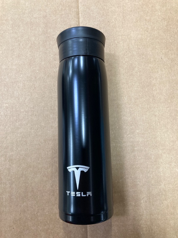 Photo 2 of 18oz Car Logo Travel Mugs & Tumblers Vacuum Insulated Stainless Steel Thermal Bottle Fashion Sport Thermal Cup for Hot or Cold Drink Coffee Or Tea (fit tesla)