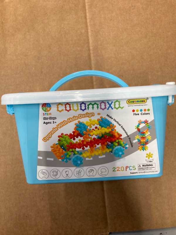 Photo 2 of COUOMOXA Building Blocks STEM Toy: Interactive Educational Playset for Creative Learning - Perfect for Boys & Girls Ages 3+ 220 Pcs