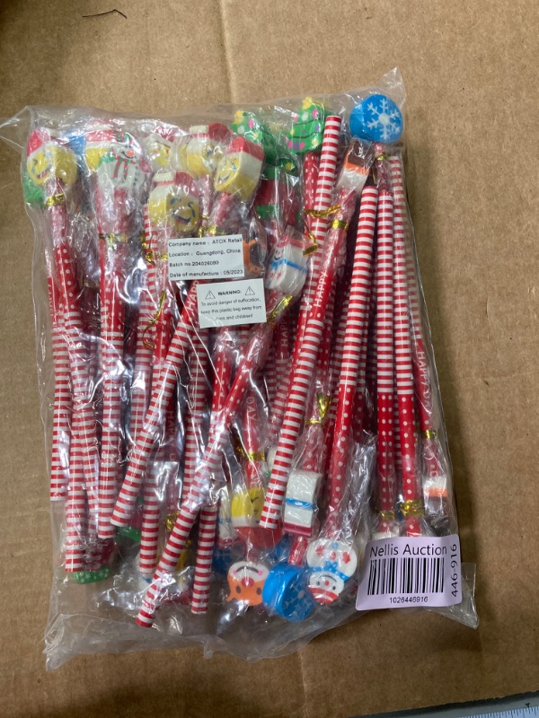 Photo 1 of THE TWIDDLERS 50 Christmas Pencils with Eraser Toppers - Xmas Stocking Stuffers