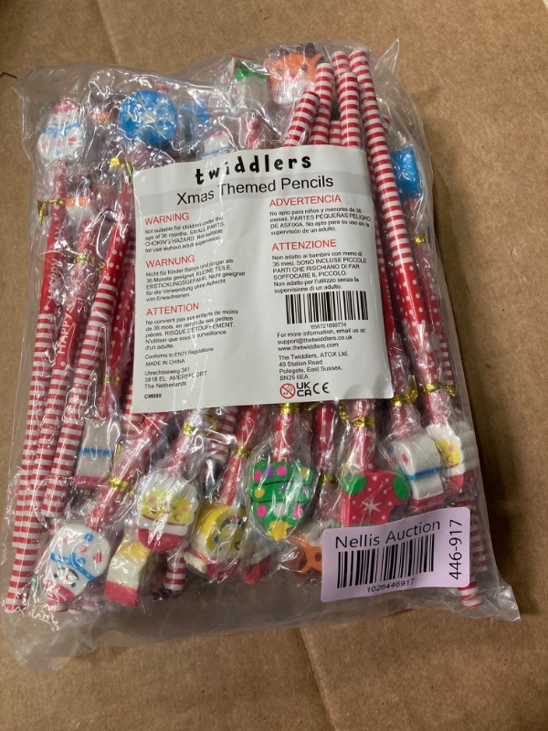 Photo 1 of THE TWIDDLERS 50 Christmas Pencils with Eraser Toppers - Xmas Stocking Stuffers