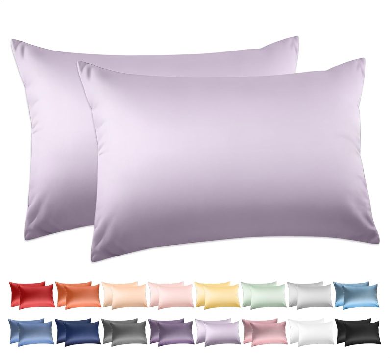 Photo 1 of 100% Cotton Queen Pillowcases Set of 2, Deep Dream 600 Thread Count Pillow Cases, 20x30 Inches, Super Soft and Breathable Envelope Closure (purple) Queen(20"×30") purple