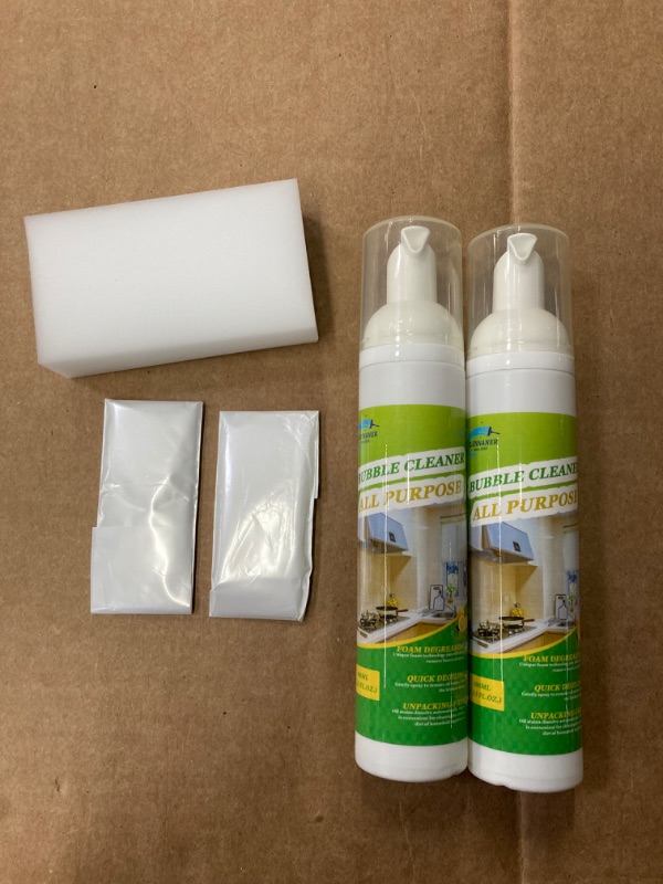 Photo 1 of Kitchen Cleaner Spray, 2 Pack Degreaser Cleaner Heavy Duty, Bubble Cleaner Foam Spray Removes Stains, All Purpose Cleaning Spray For Range Hoods, Ovens, Grill, Pots, Sinks, Countertops, and Appliances SMALL