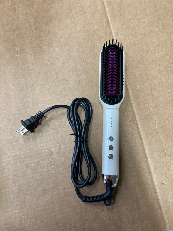 Photo 3 of Hair Straightener Heated Straightener Comb with Anti-Scald Comb 5-Level Temperature Settings, 30s Fast Heating Auto Shut-Off Function for Home, Travel and Salon Use