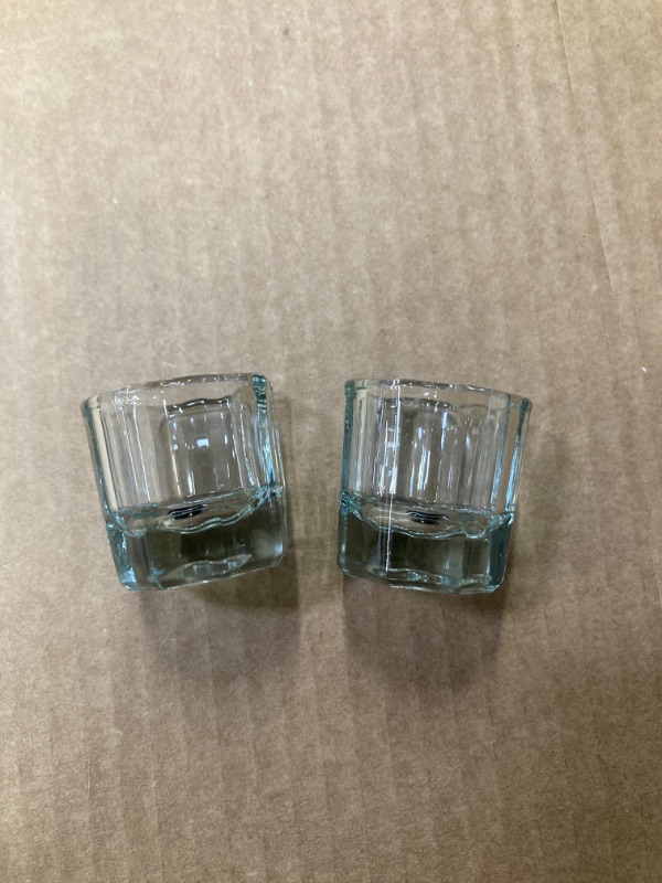 Photo 2 of 2 Pack Dish Cups for Nail Art Acrylic Liquid - Clear Glass Nail Monomer Liquid Bowl Dish Acrylic Powder Holder, Acrylic Glass Jar for Nails (clear-2pcs)