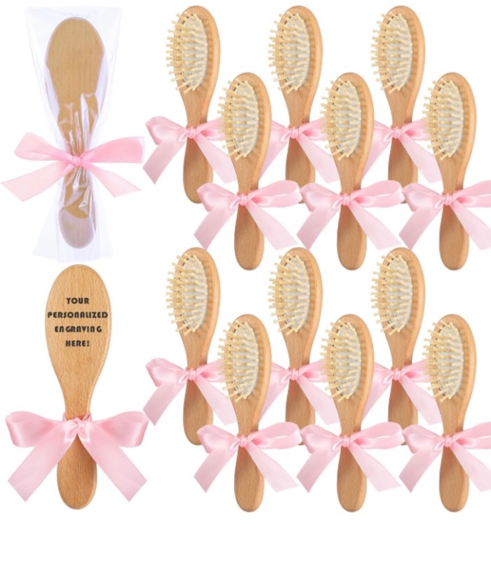 Photo 1 of Brand: Dingion
Dingion 12 Set Personalized Wooden Hair Comb Wooden Baby Brush with Gift Bags Ribbon Bow for Girls Wedding Baby Shower Birthday Bachelorette Party Gift Bridesmaid Weekend Travel Graduation Favor