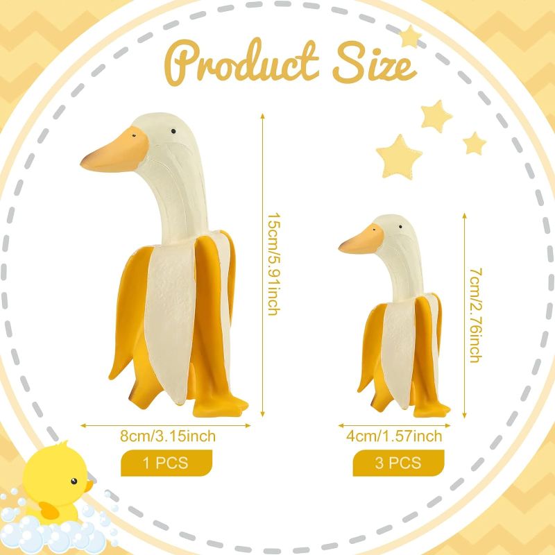 Photo 1 of 2 Pcs Banana Duck Statue Creative Resin Banana Duck Sculpture Funny Whimsical Banana Duck Yard Art for Outdoor Home Garden Lawn Patio Office Porch Cute Duck Decor Housewarming Gifts
