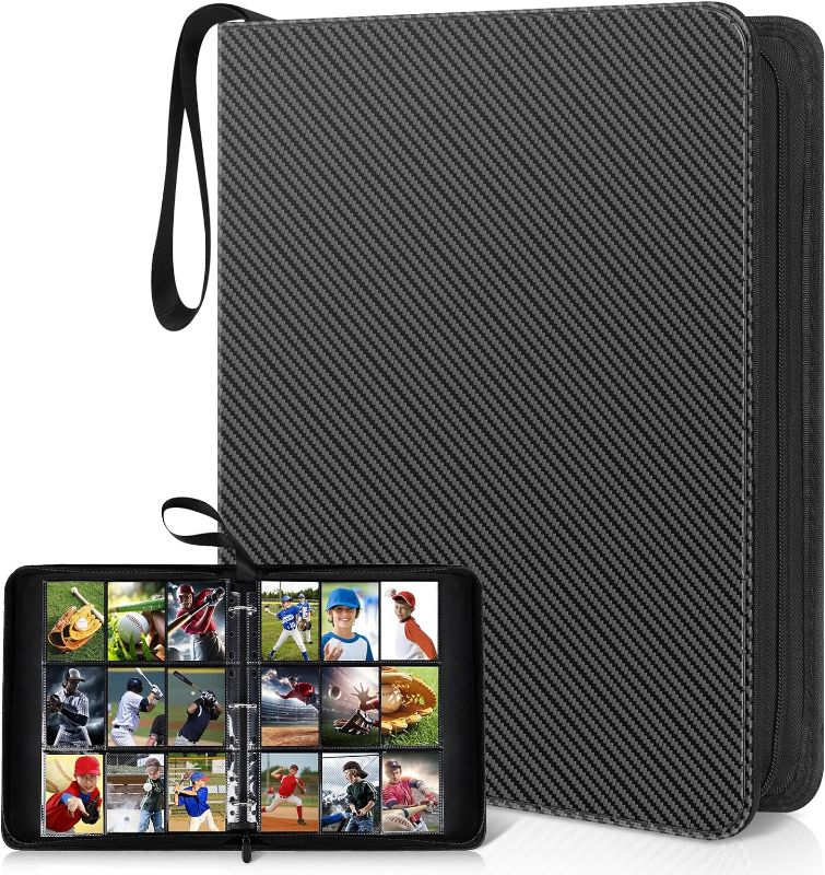 Photo 1 of  Trading Card Binder, 9 Pockets Card Binder with Sleeves Card Organizer for Baseball Football Sports Card and TCG Yugioh Card