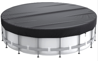 Photo 1 of *** BUNDLE 2 PACK *** 8 Ft Winter Pool Cover, Round Winter Pool Cover for Above Ground Pools, Hot Tub Cover with Upgrade Buckle, Rope, and Ground Nails to Enhance Stability, Waterproof and Dustproof - Blac 8 Ft Black