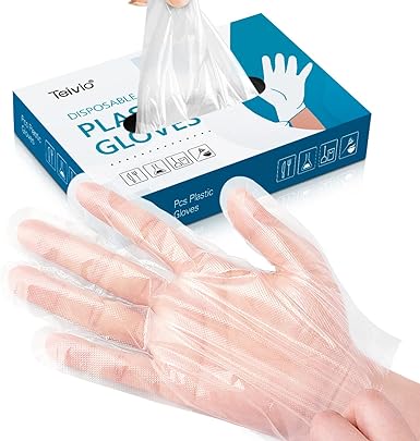 Photo 1 of *** BUNDLE 3 PACK *** Teivio Disposable Gloves, Plastic Gloves for Kitchen Cooking Cleaning Food Handling 200pcs
