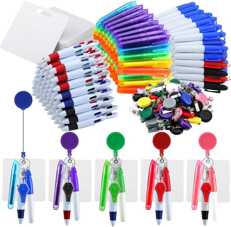 Photo 1 of 1200 Pack Mini Highlighter for Nurse Badge Mini Nurse Pens with LED Flashlight Keychain Permanent Marker Pen Nurse Tools Accessories Retractable Keychain Clip and Writing Whiteboard
