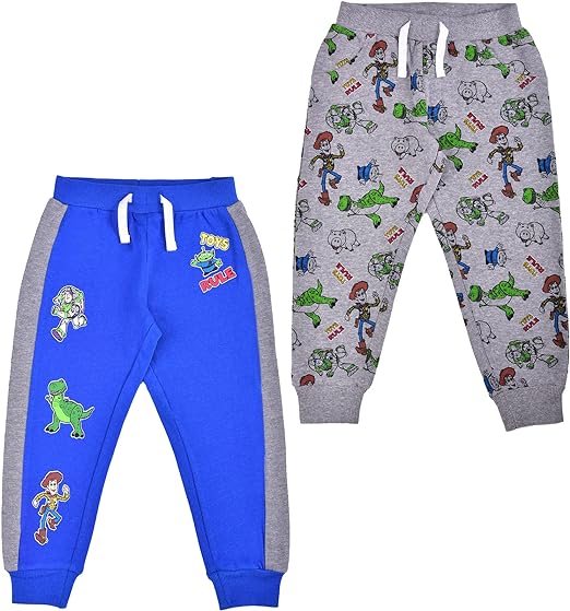 Photo 1 of Disney Boy’s Jogger Pants Set of 2 Sweatpants with Toy Story Print, Navy/Grey/Blue/White/Black
