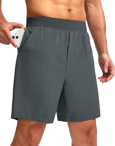 Photo 1 of Pudolla Men's Runing Athletic Shorts 7 Inch Lightweight Workout Shorts for Men Summer Gym Casual with Zipper Pocket
