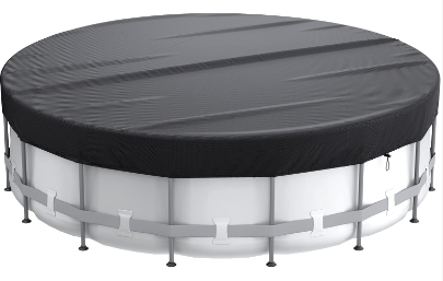 Photo 1 of *** BUNDLE 2 PACK *** 8 Ft Winter Pool Cover, Round Winter Pool Cover for Above Ground Pools, Hot Tub Cover with Upgrade Buckle, Rope, and Ground Nails to Enhance Stability, Waterproof and Dustproof - Blac 8 Ft Black