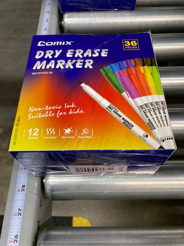 Photo 3 of *** BUNDLE 2 Pack (72 ct total)*** Comix Dry Erase Markers, Ultra Fine Tip White Board Markers, 36 Count 12 Colors Low Odor Markers for Kids Teachers