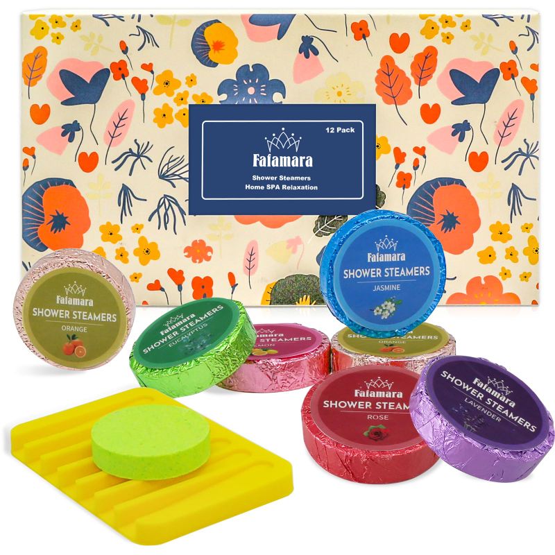 Photo 1 of *** BUNDLE 2 Pack (24pc total) *** Shower Steamers Aromatherapy, 12 Pack Shower Steamers Set, 6 Fragrances Aromatherapy Shower Tablets with Essential Oils, Birthday Gift for Women Girls Self-Care and Relaxation, with Free Soap Dish