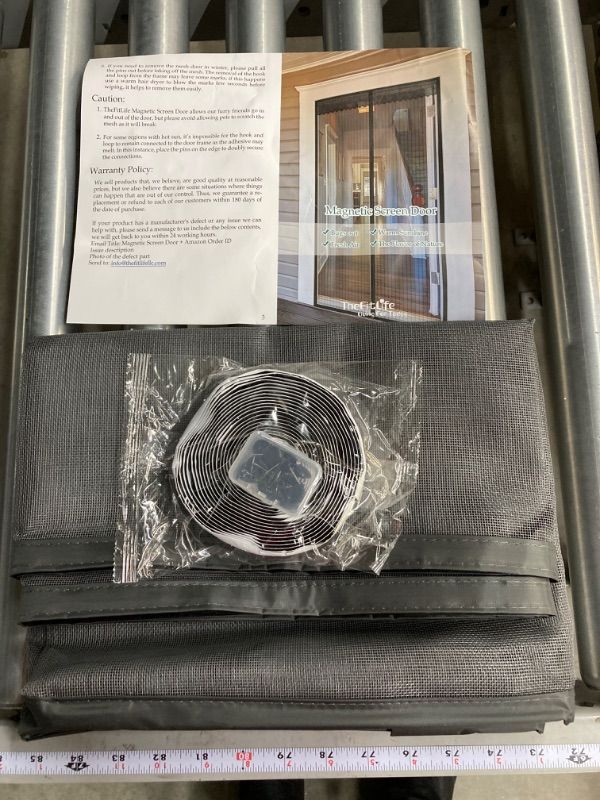 Photo 2 of *** BUNDLE 2 PACK *** TheFitLife Fiberglass Magnetic Screen Door - Heavy Duty Mesh with Full Frame Hook and Loop Powerful Magnets That Closure Automatically, Door Screen Mesh Net Single door 34"x83"