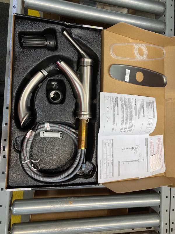 Photo 1 of ***MISSING PIECES*** Hemming Single-Handle Pull-Out Sprayer Kitchen Faucet Deckplate Included in Spot Resist Stainless Steel
