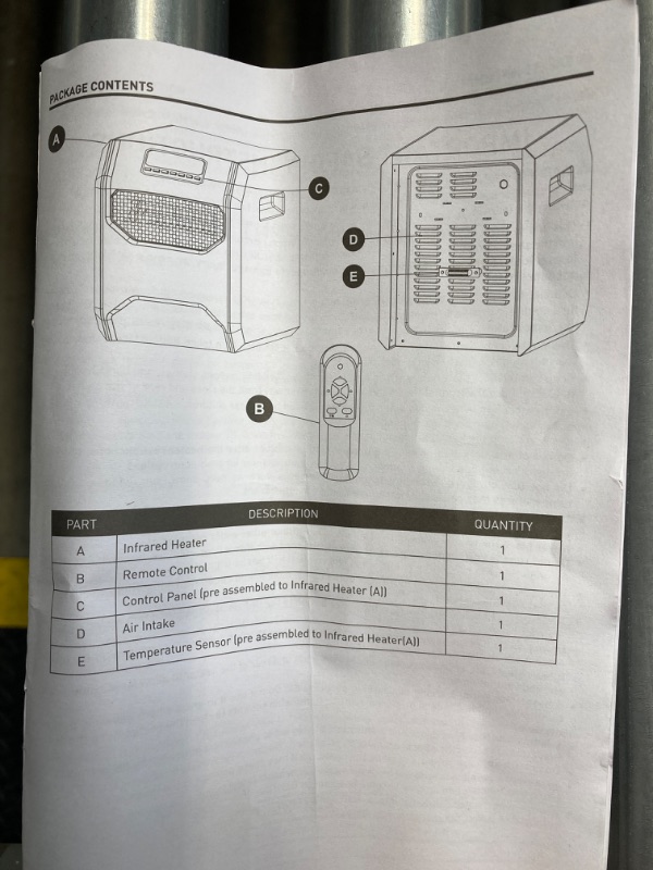 Photo 3 of ***MISSING PARTS *** 1500 W Electric Cabinet Infrared Space Heater with Remote Control
