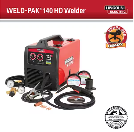 Photo 1 of ***MISSING PIECES*** Weld-Pak 140 Amp MIG and Flux-Core Wire Feed Welder, 115V, Aluminum Welder with Spool Gun sold separately
