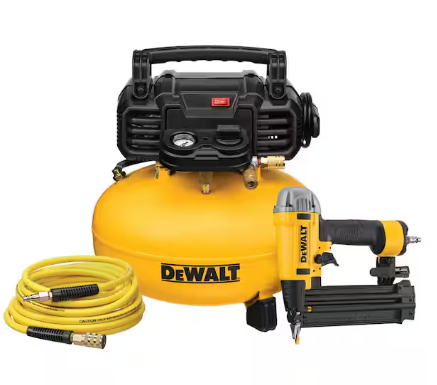 Photo 1 of *** SEE NOTES; PHOTOS*** 6 Gal. 18-Gauge Brad Nailer and Heavy-Duty Pancake Electric Air Compressor Combo Kit
