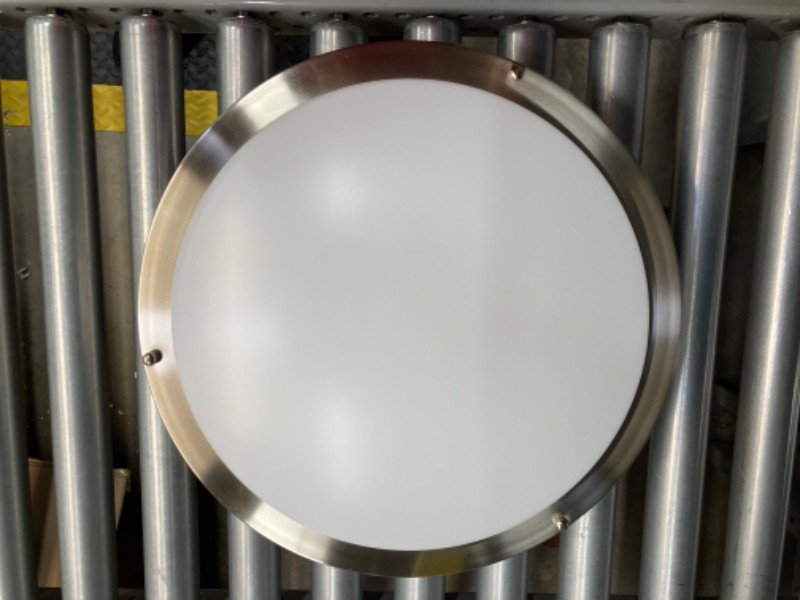 Photo 1 of 16 in. LED Round Ceiling Light Dimmable Modern Flush Mount Brushed Nickle 18W-24W 3000K-5000K
