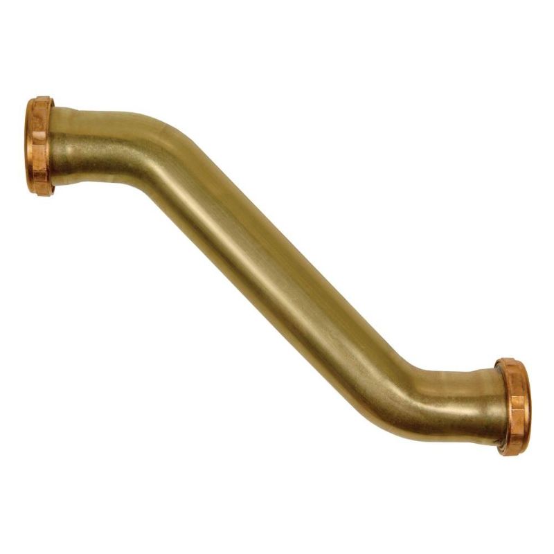 Photo 1 of 1-1/2 in. 17-Gauge Unfinished Brass Double Slip-Joint Sink Drain Pipe Offset
