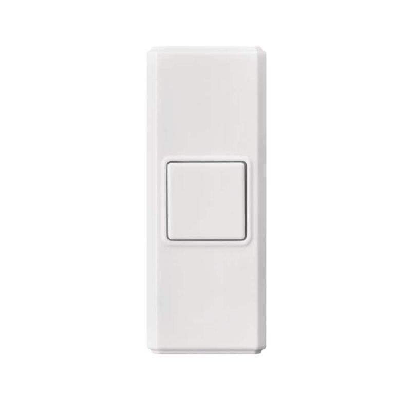 Photo 1 of Defiant Wireless Battery Operated Doorbell Push Button, White
