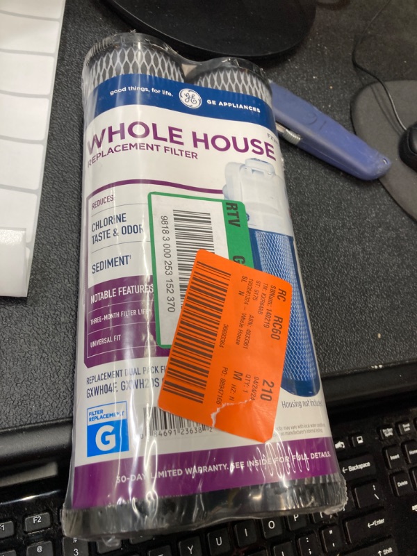 Photo 2 of GE FXWPC Whole House Water Filter | Replacement for Water Filtration System | NSF Certified: Reduces Sediment, Rust & Other Impurities from Water | Replace Every 3 Months for Best Results | 2 Filters 1 Count (Pack of 2) FXWPC
