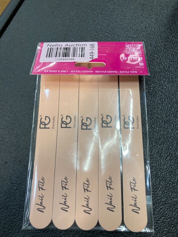 Photo 1 of Pink Gellac 240 Grit Nail Files - 5 PCS Double Sided Professional Nail Files - Fine Grit Double Sided Professional Nail Files - 5 Emery Boards for Natural Nails