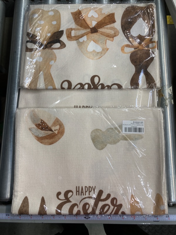 Photo 2 of *** BUNDLE 3 PACK *** Patio Choice Easter Bunny Eggs Table Runner 72 Inches Long for Dining Table,Spring Seasonal Kitchen Table Decorations for Indoor Outdoor Home Party Decor Beige Bunny & Eggs 13"×72"