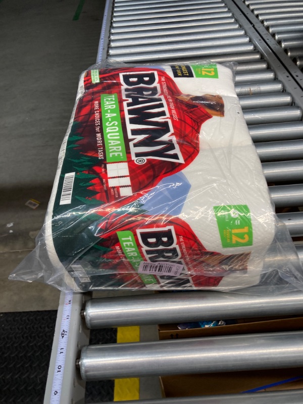 Photo 5 of ***MINOR DAMAGE*** Brawny® Tear-A-Square® Paper Towels, 6 Double Rolls = 12 Regular Rolls 12 Count (Pack of 1)