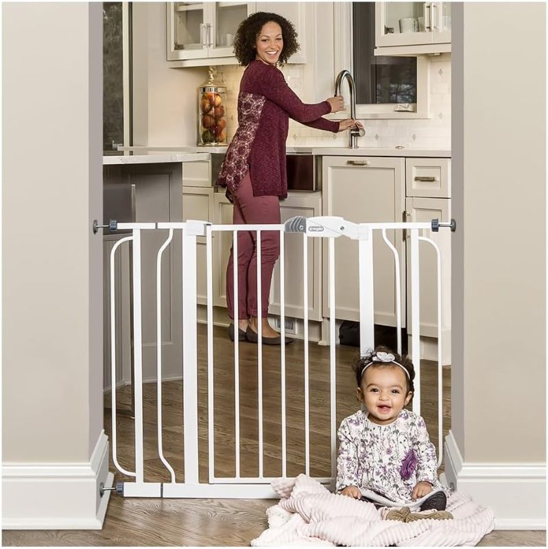 Photo 1 of ***DAMAGED/MISSING PARTS*** Regalo Easy Step  Baby Gate, Includes 4-Inch and 4-Inch Extension Kits, 4 Pack of Pressure Mounts Kit and 4 Pack of Wall Mount Kit
