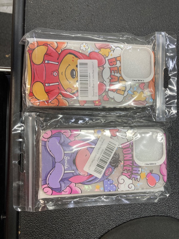 Photo 2 of ***BUNDLE 2 PACK SEE PHOTOS***  iPhone 15 Pro Max Cute Cartoon Case with Tempered Glass Screen Protector,Winnie The Pooh & Eeyore Women Girls Boys Shell Pattern Character Soft TPU Shockproof Protective Phone Cover 6.7''