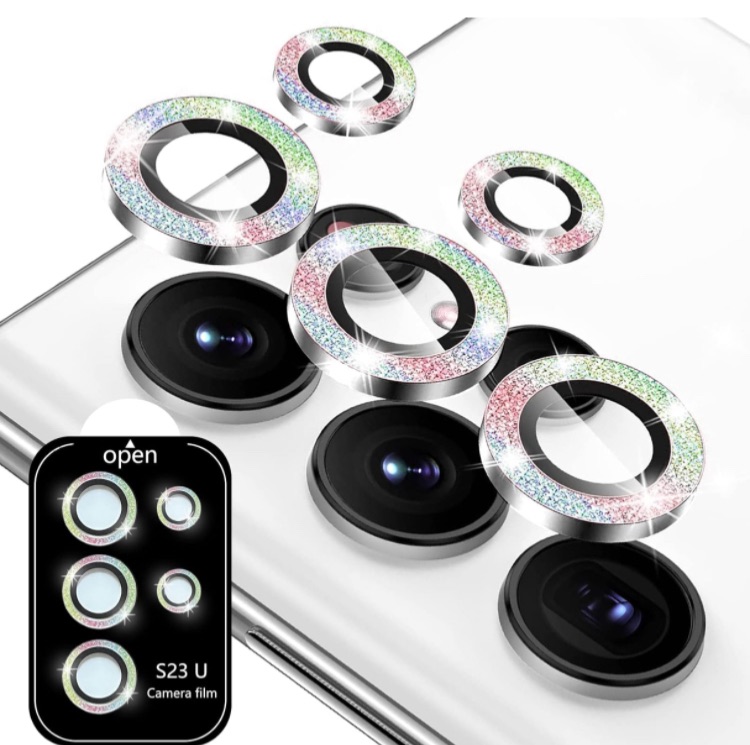 Photo 1 of *** BUNDLE 3 PACK *** Camera Lens Protector for Galaxy S23 Ultra, 9H Tempered Glass Camera lens Cover 