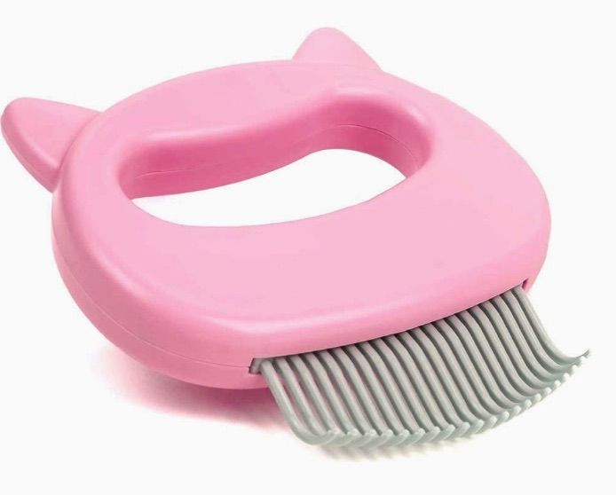 Photo 1 of ***BUNDLE 3 PACK*** Pet Hair Removal Massaging Shell Comb Soft Deshedding Brush Grooming Cat Dog Puppy Bunny (PINK)