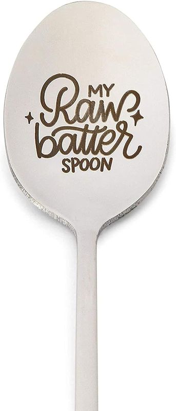 Photo 1 of ***BUNDLE  8 PACK*** Engraved Stainless Steel Spoon with Gift Box, My Raw Batter Spoon (7.8 In)
