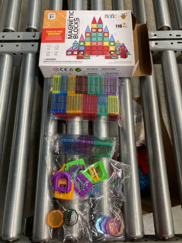 Photo 1 of 110Pcs Magnetic Tiles Building Blocks Set for Boys Girls Preschool Educational Magna for Kids, Toys for Kids Toddlers 3 4 5 6 7 8 9 10 + Year Old