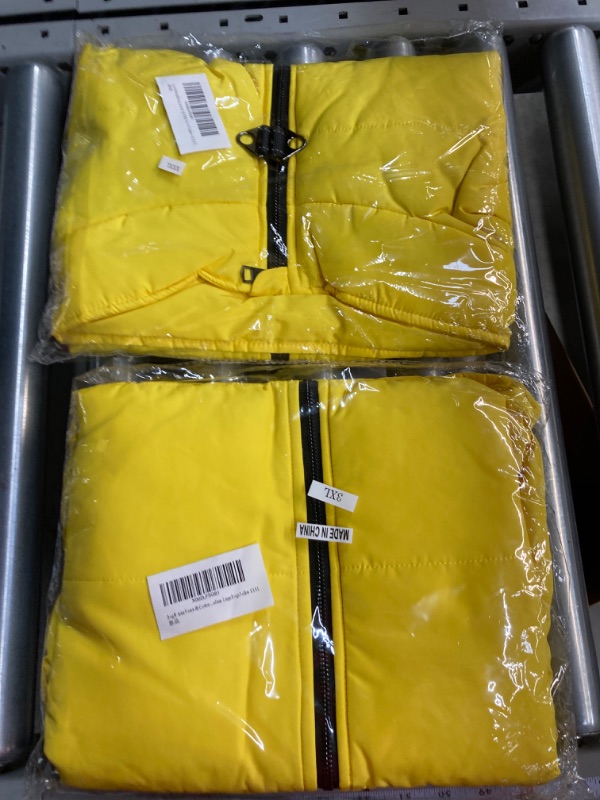 Photo 2 of ***BUNDLE 2 PACK*** Dog Winter Vest with Cotton Lining, Waterproof Ultra Warm Dog Winter Coat Windproof Zippered Jacket Breathable Soft Dog Coat for Small Medium Large Dogs Yellow XXXL (large dog -80lbs) Yellow