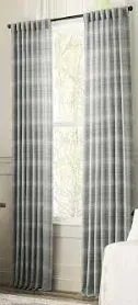 Photo 1 of allen + roth 84-in Grey Light Filtering Back Tab Single Curtain Panel
