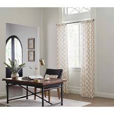 Photo 1 of allen + roth 84-in Taupe Light Filtering Back Tab Single Curtain Pane